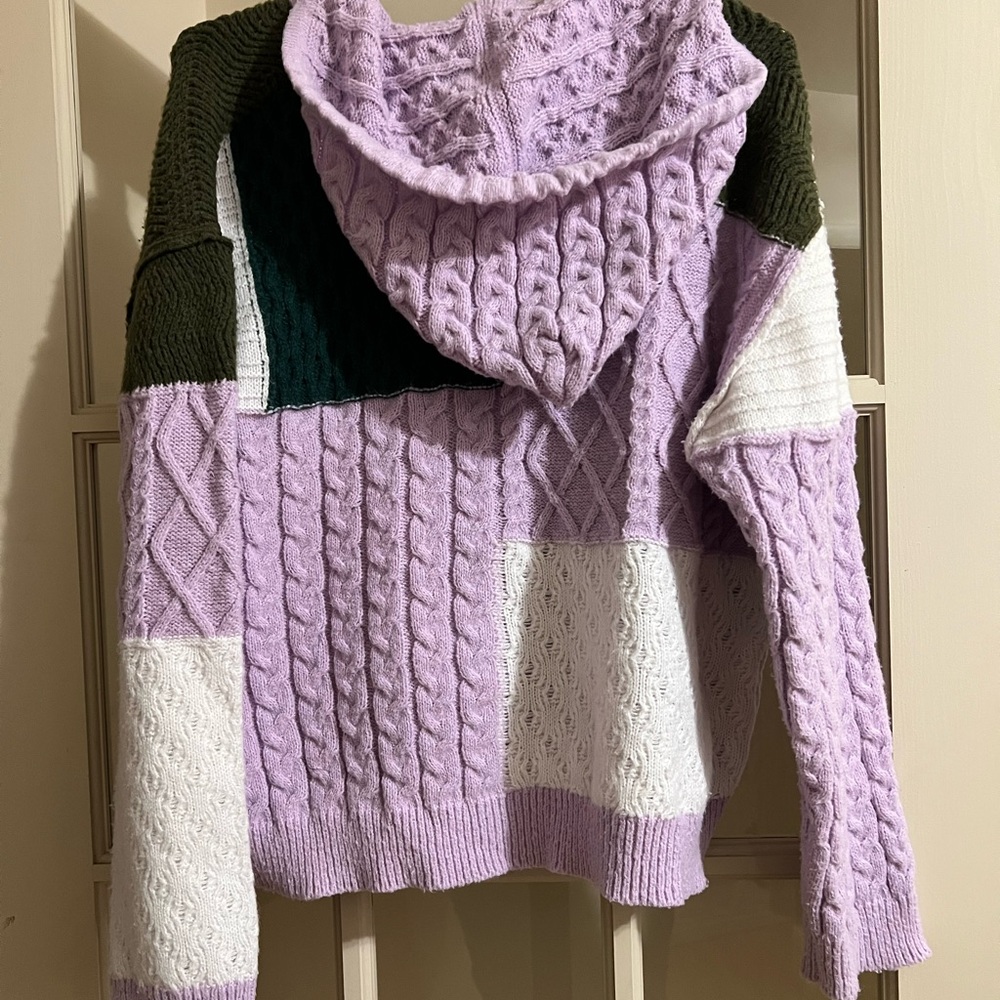 POL Multicolor Cable Knit Hoodie - Picture 2 of 4